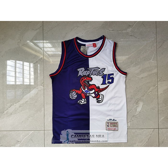 Camiseta Toronto Raptors Vince Carter NO 15 Split Edition Violeta Blanco